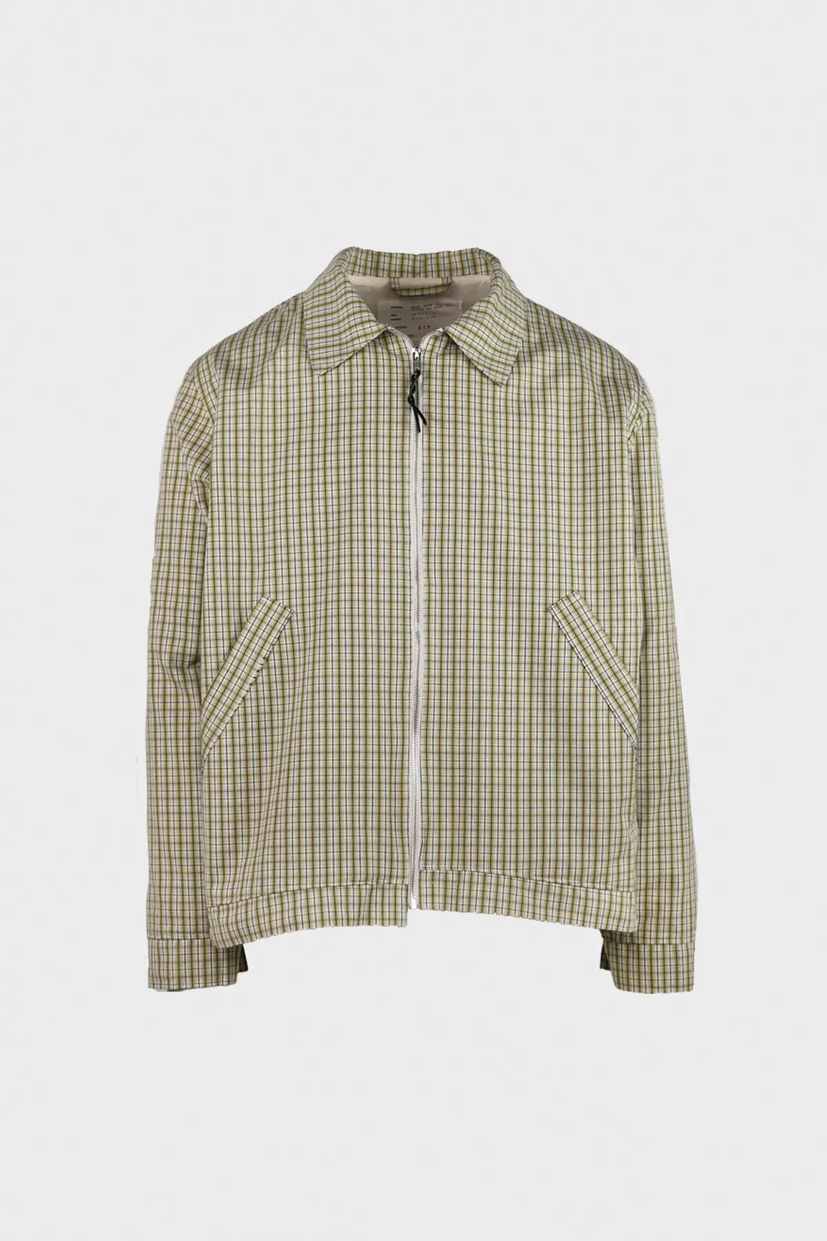 Custom Cotton Check Simple Jacket - Green Check