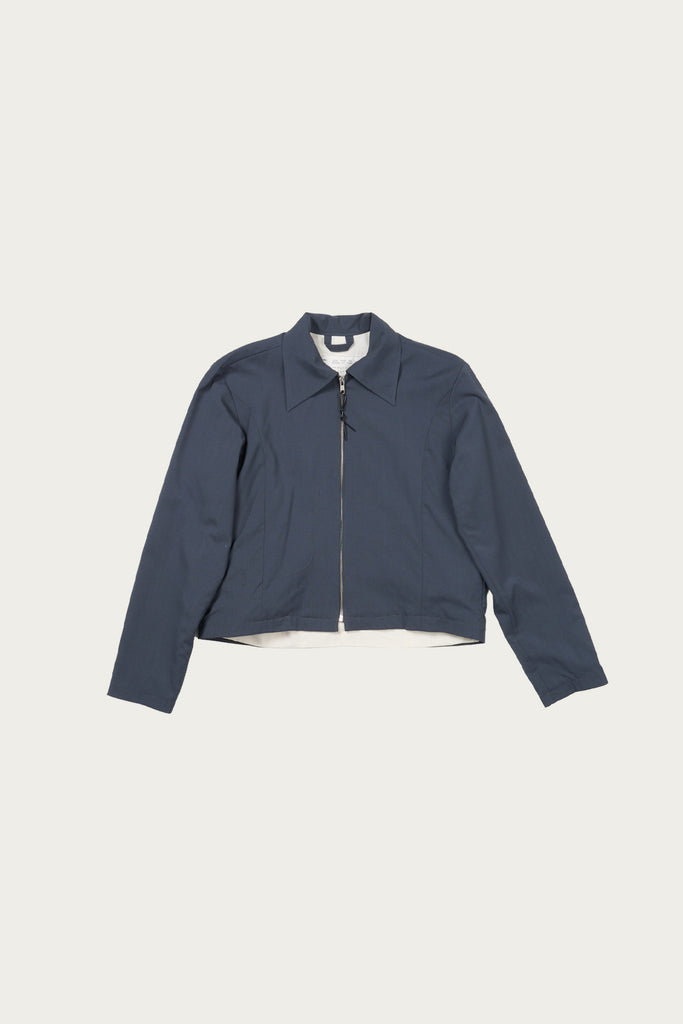 Camiel Fortgens Fitted Zip Jacket | Petrol Light Wool | Canoe Club