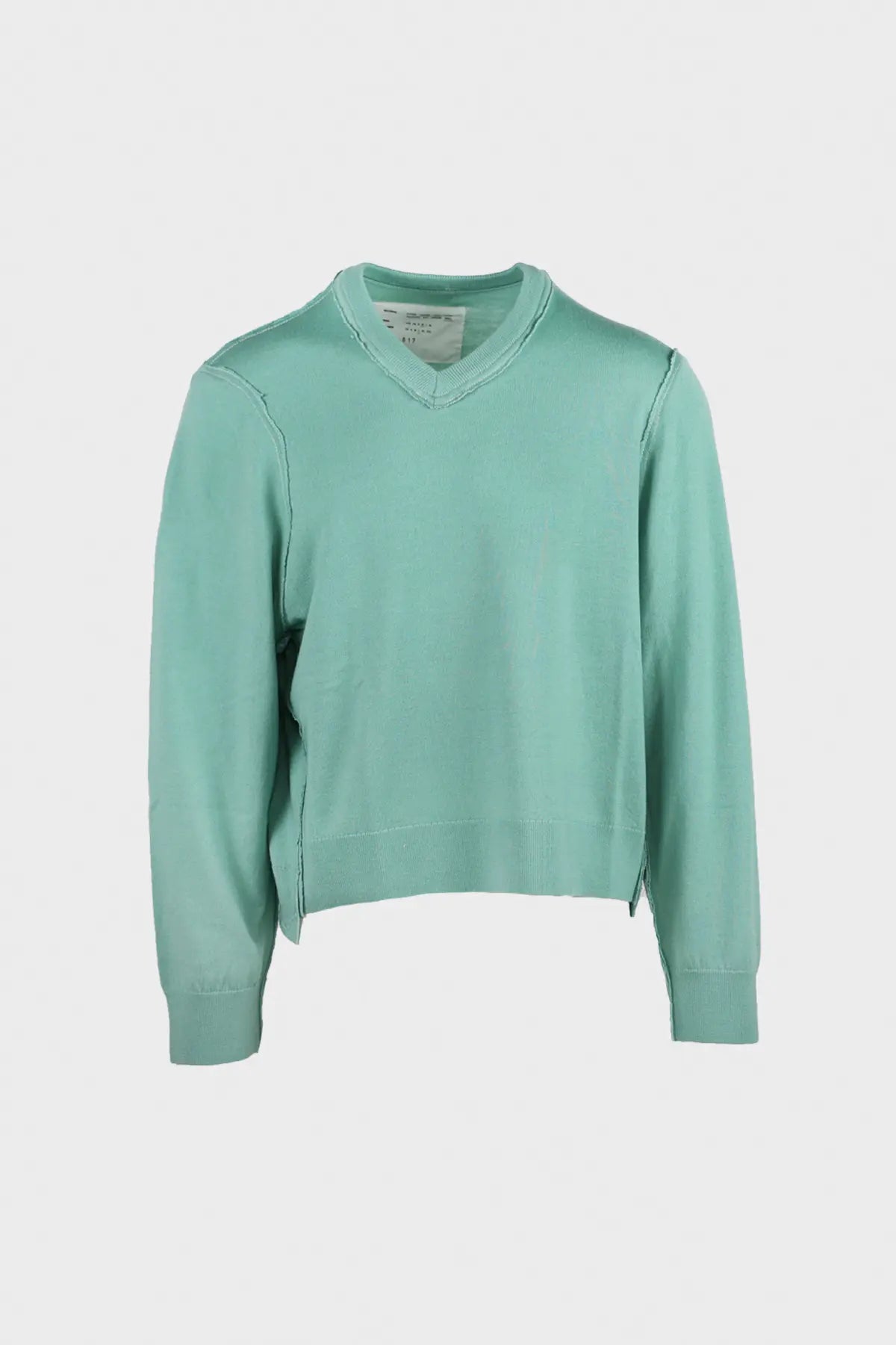 Camiel Fortgens - Merino Wool Knit Frankenstein V-Neck - Sage - Canoe Club
