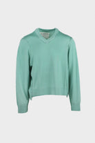 Camiel Fortgens - Merino Wool Knit Frankenstein V-Neck - Sage - Canoe Club