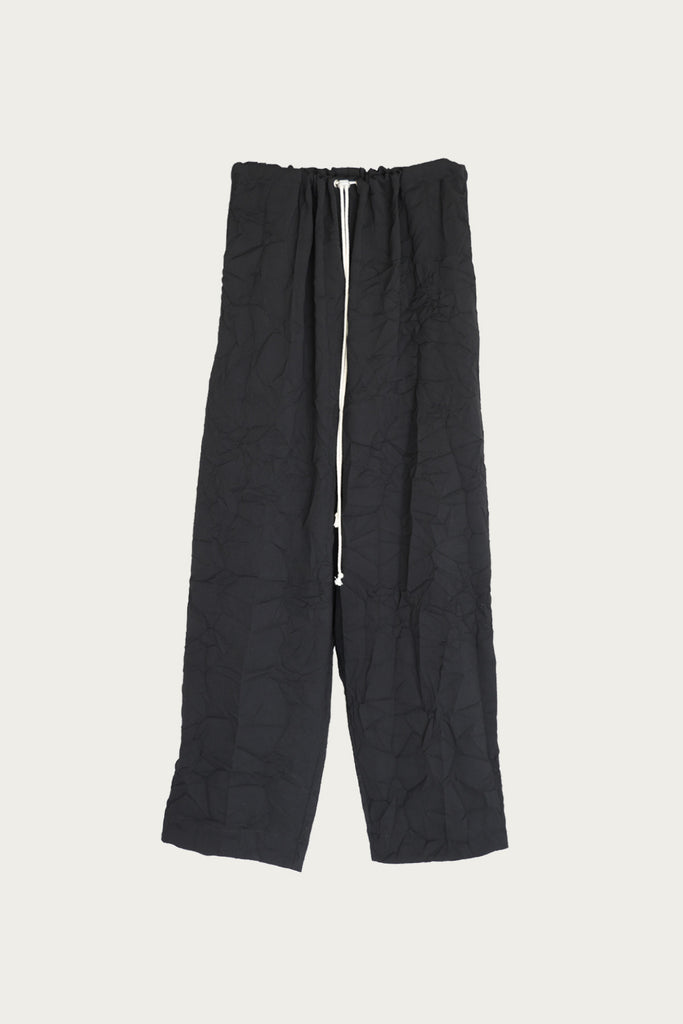 Camiel Fortgens - Simple Pants - Black Wrinkled Wool/Poly Twill - Canoe Club