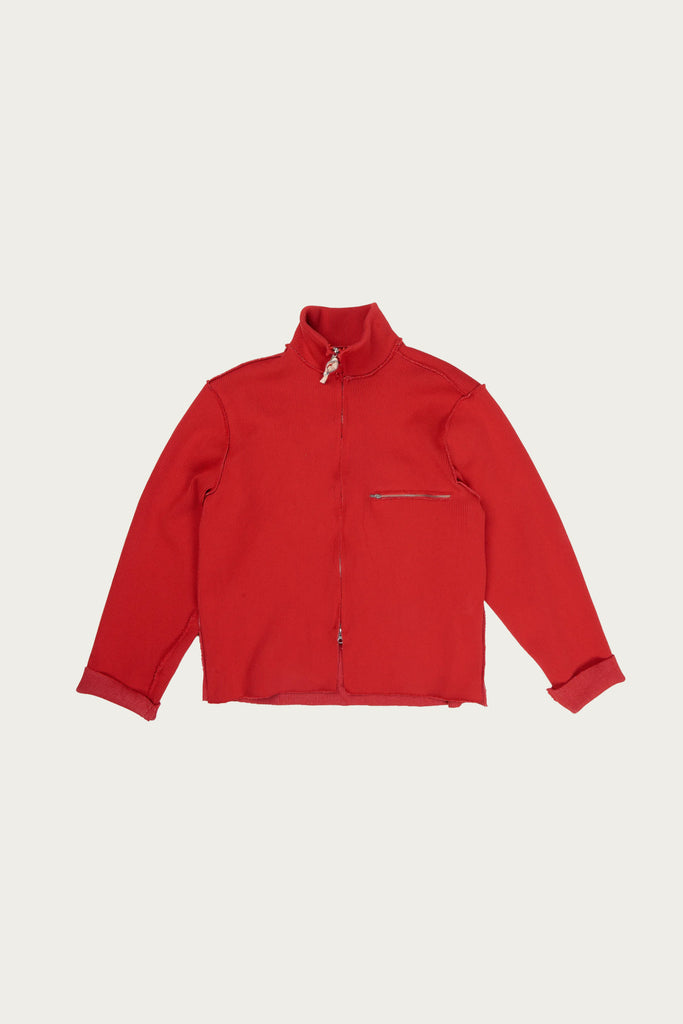 Camiel Fortgens Zip Up Knit | Red Heavy Rib Knit | Canoe Club