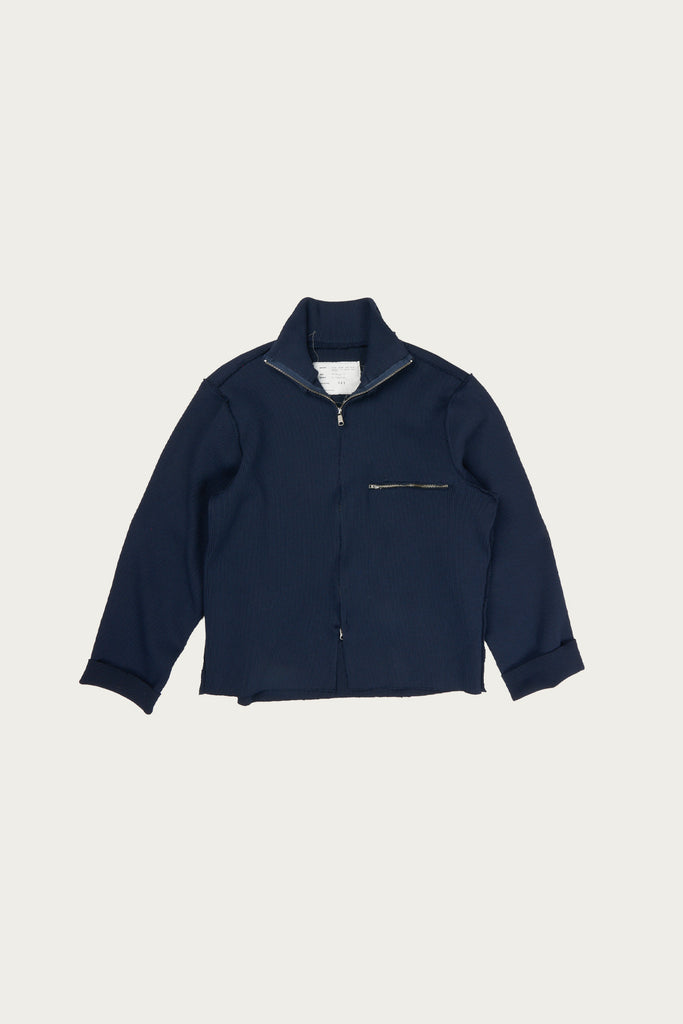 Camiel Fortgens Zip Up Knit | Navy Heavy Rib Knit | Canoe Club
