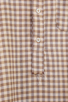 Camiel Fortgens - Woven 60s Bowling Polo - Brown Check - Canoe Club