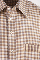 Camiel Fortgens - Woven 60s Bowling Polo - Brown Check - Canoe Club