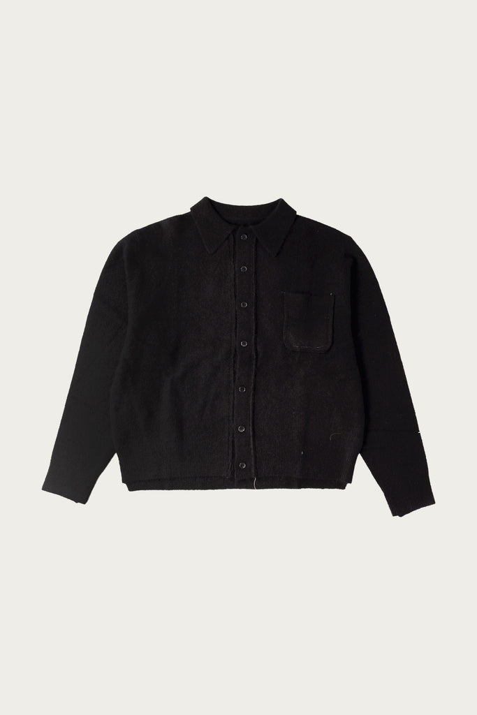 Camiel Fortgens - Hairy Cardigan - Black Alpaca Wool - Canoe Club