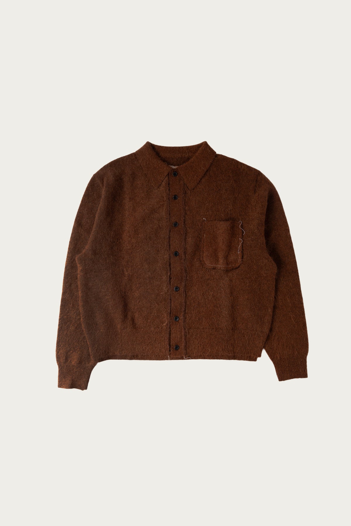 Camiel Fortgens - Hairy Cardigan - Brown Mohair Wool - Canoe Club