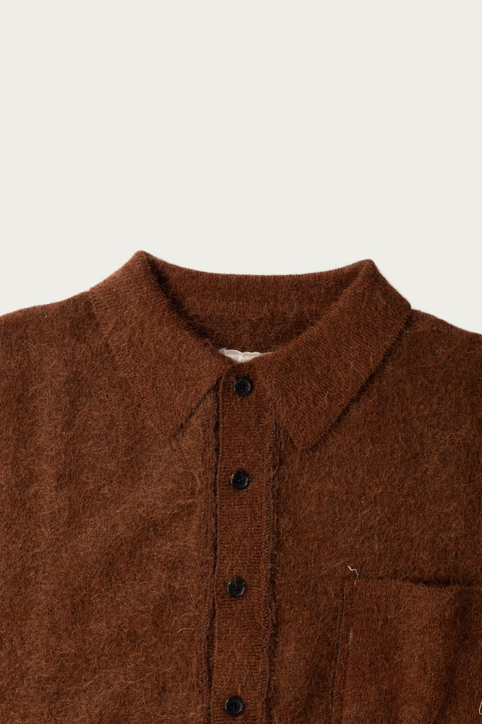 Camiel Fortgens - Hairy Cardigan - Brown Mohair Wool - Canoe Club