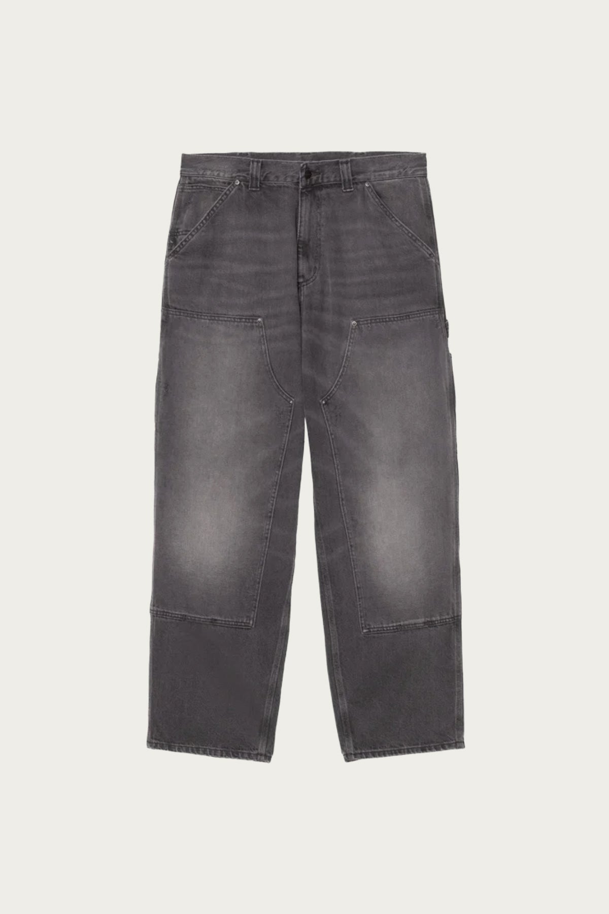 Carhartt Work In Progress - Double Knee Pant - Black Grind Wash - Canoe Club