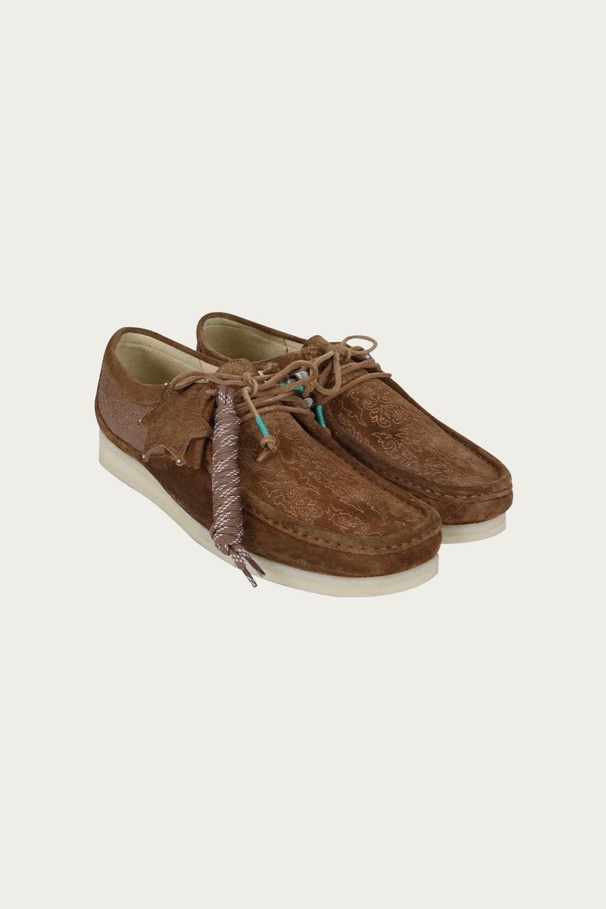 Clarks - Anderson Bell x Clarks Wallabee - Tan Embroidery - Canoe Club