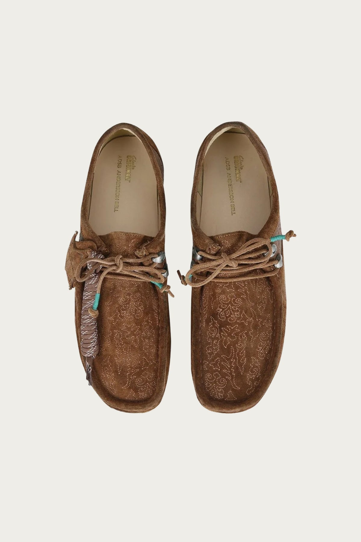 Clarks - Anderson Bell x Clarks Wallabee - Tan Embroidery - Canoe Club