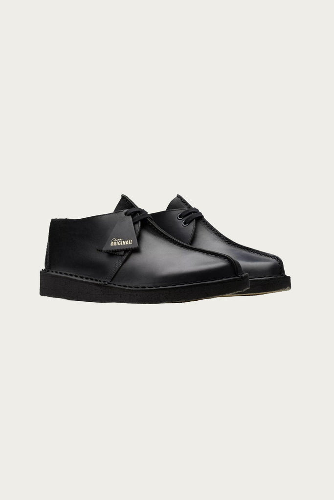 Clarks - Desert Trek - Black Smooth Leather - Canoe Club