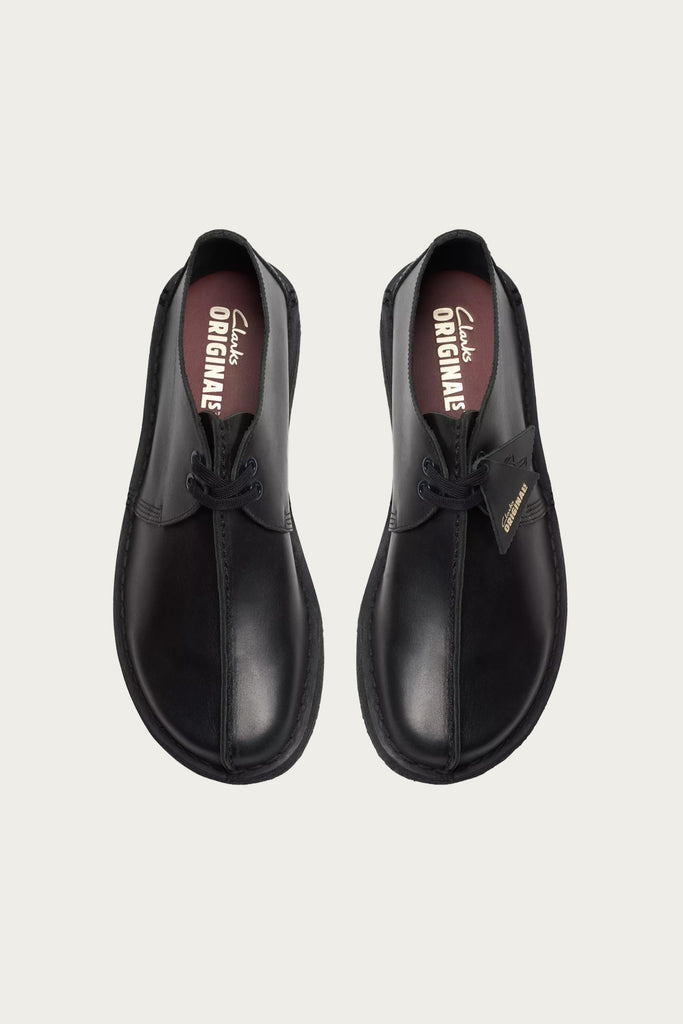 Clarks - Desert Trek - Black Smooth Leather - Canoe Club