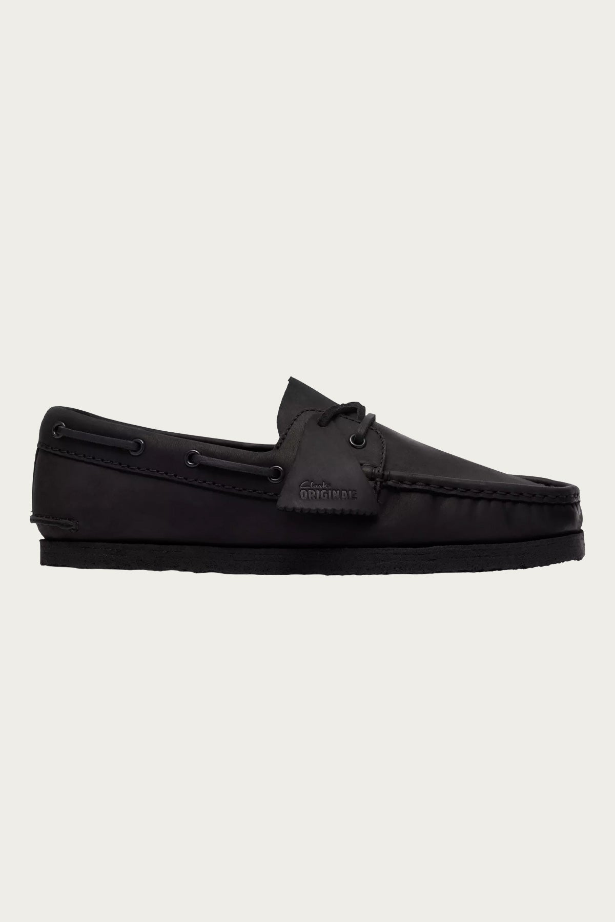 Clarks - Godney Boat - Black Leather - Canoe Club