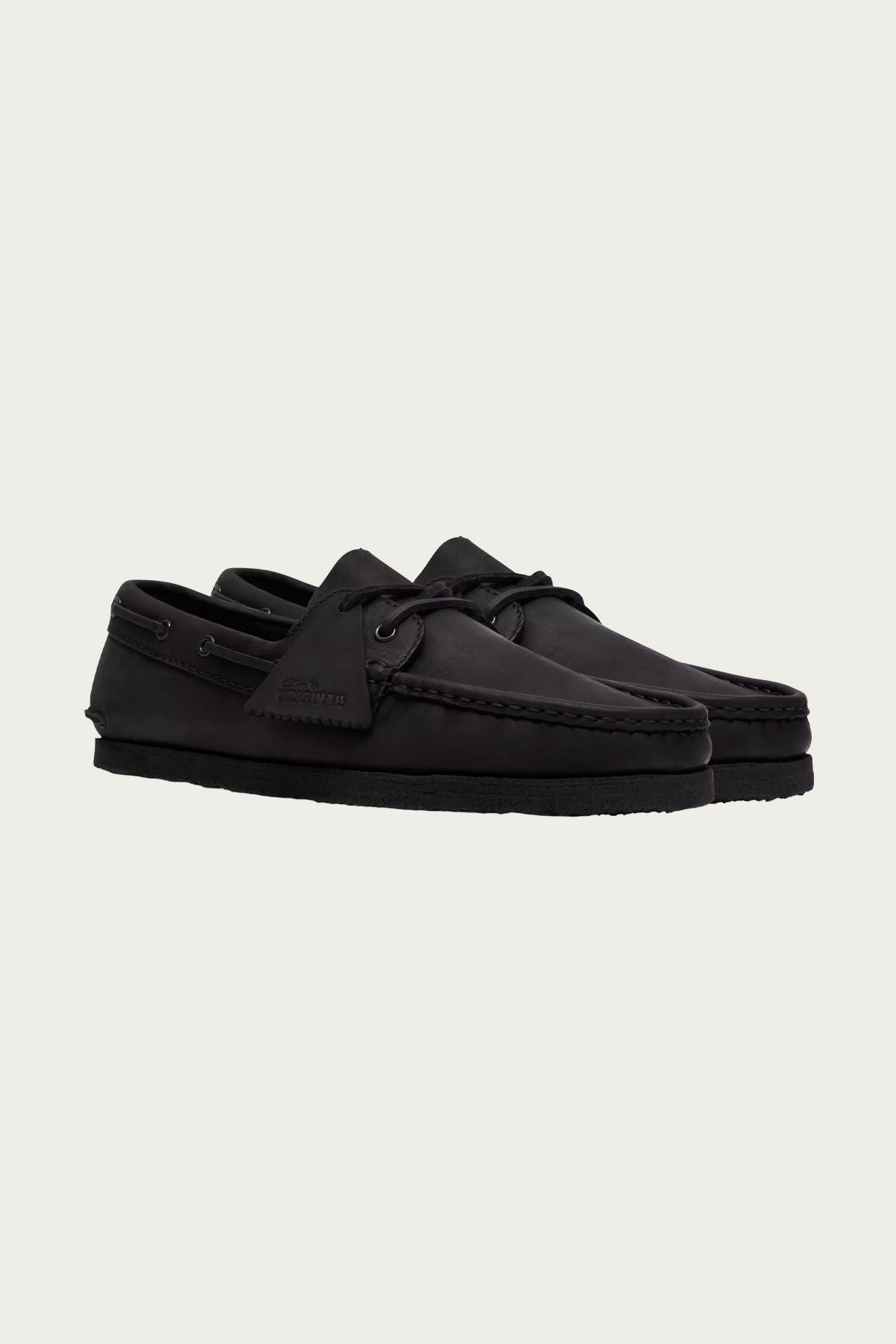 Clarks - Godney Boat - Black Leather - Canoe Club