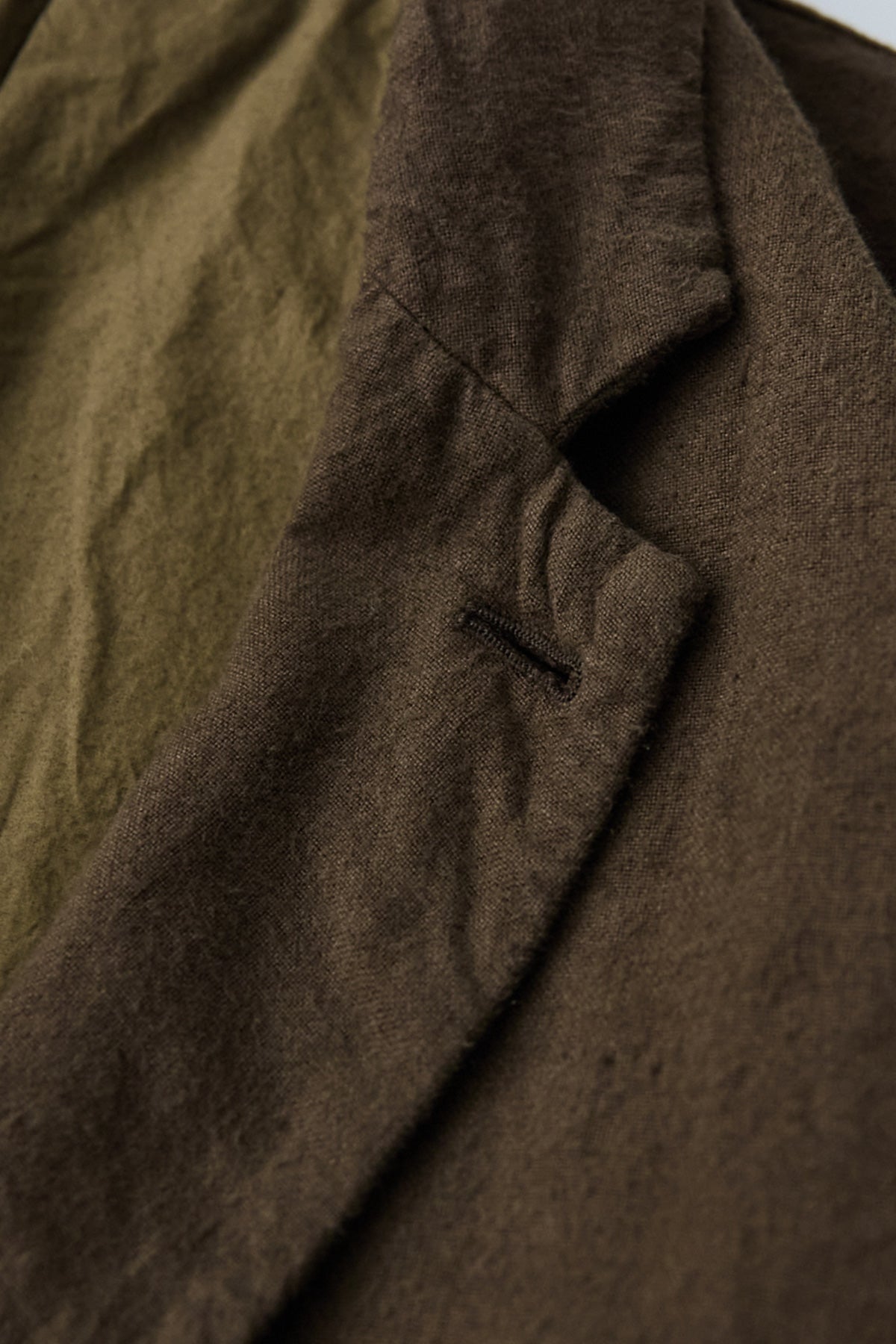 CONFECT - Linen Double Breasted Jacket - Dark Khaki - Canoe Club