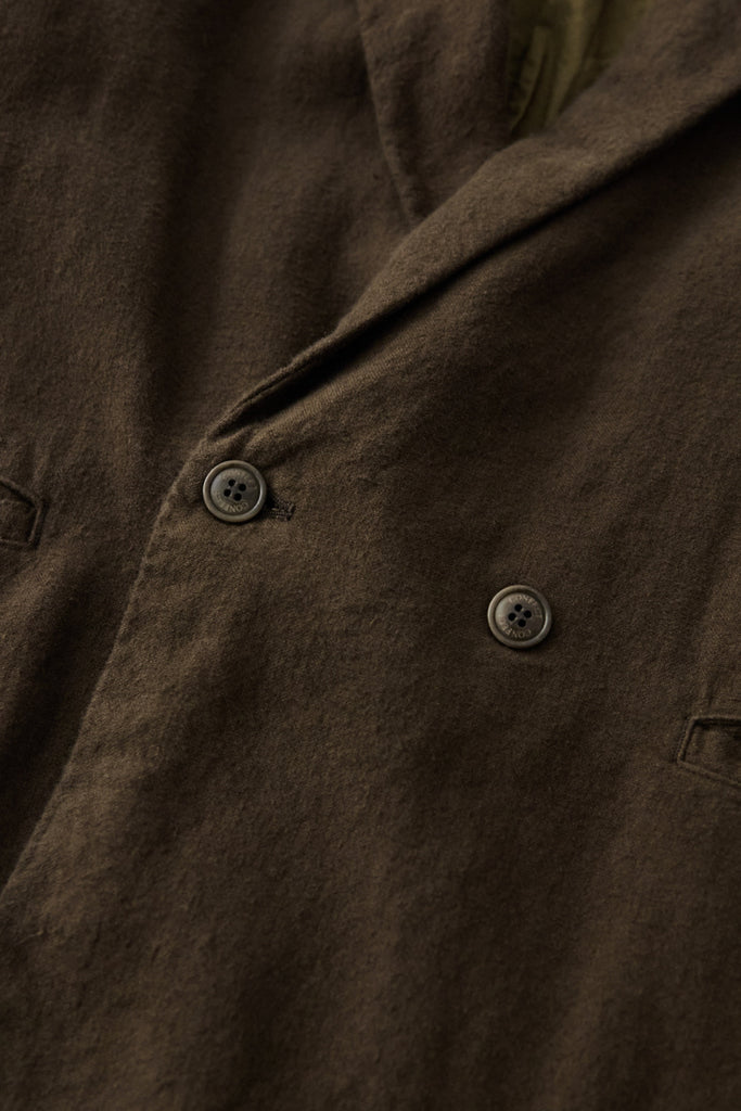 CONFECT - Linen Double Breasted Jacket - Dark Khaki - Canoe Club