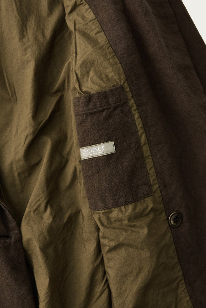 CONFECT - Linen Double Breasted Jacket - Dark Khaki - Canoe Club