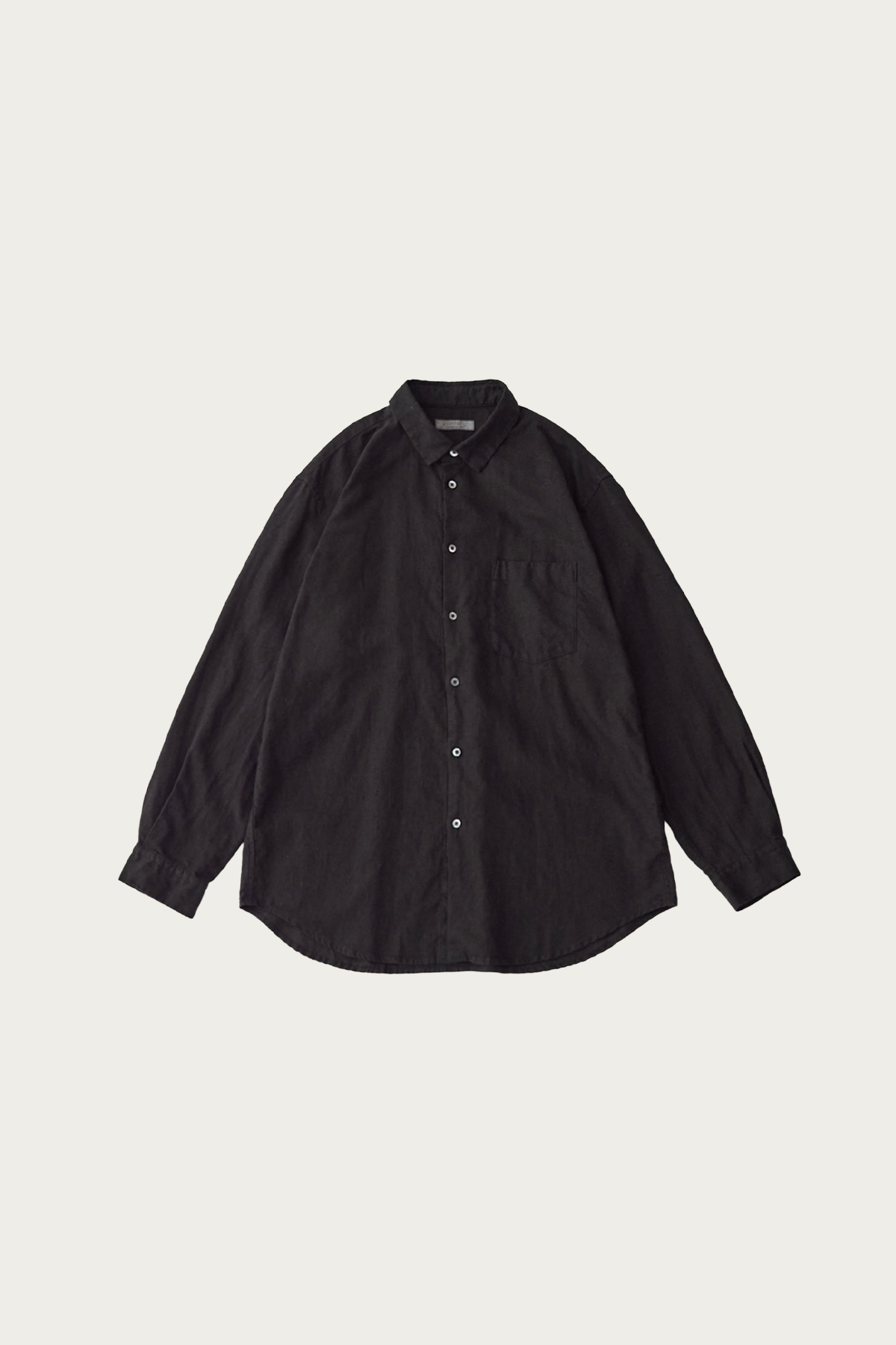 CONFECT - Brushed Linen Regular Collar Shirt - Black - Canoe Club