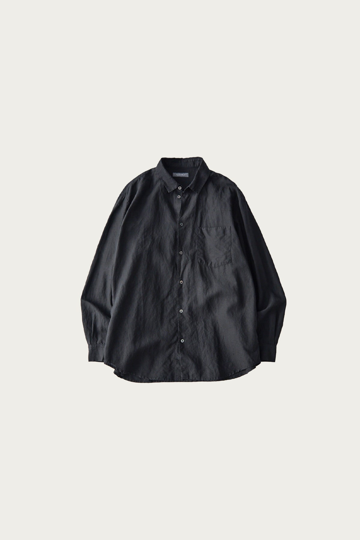 CONFECT - High Count Linen Regular Collar Shirt - Black - Canoe Club