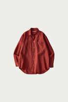 CONFECT - High Count Linen Regular Collar Shirt - Dark Red - Canoe Club