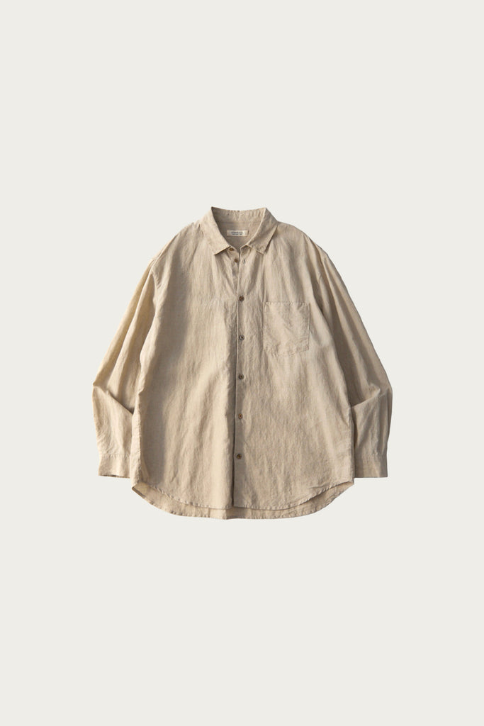 Confect High Count Linen Regular Collar Shirt | Natural | Canoe Club