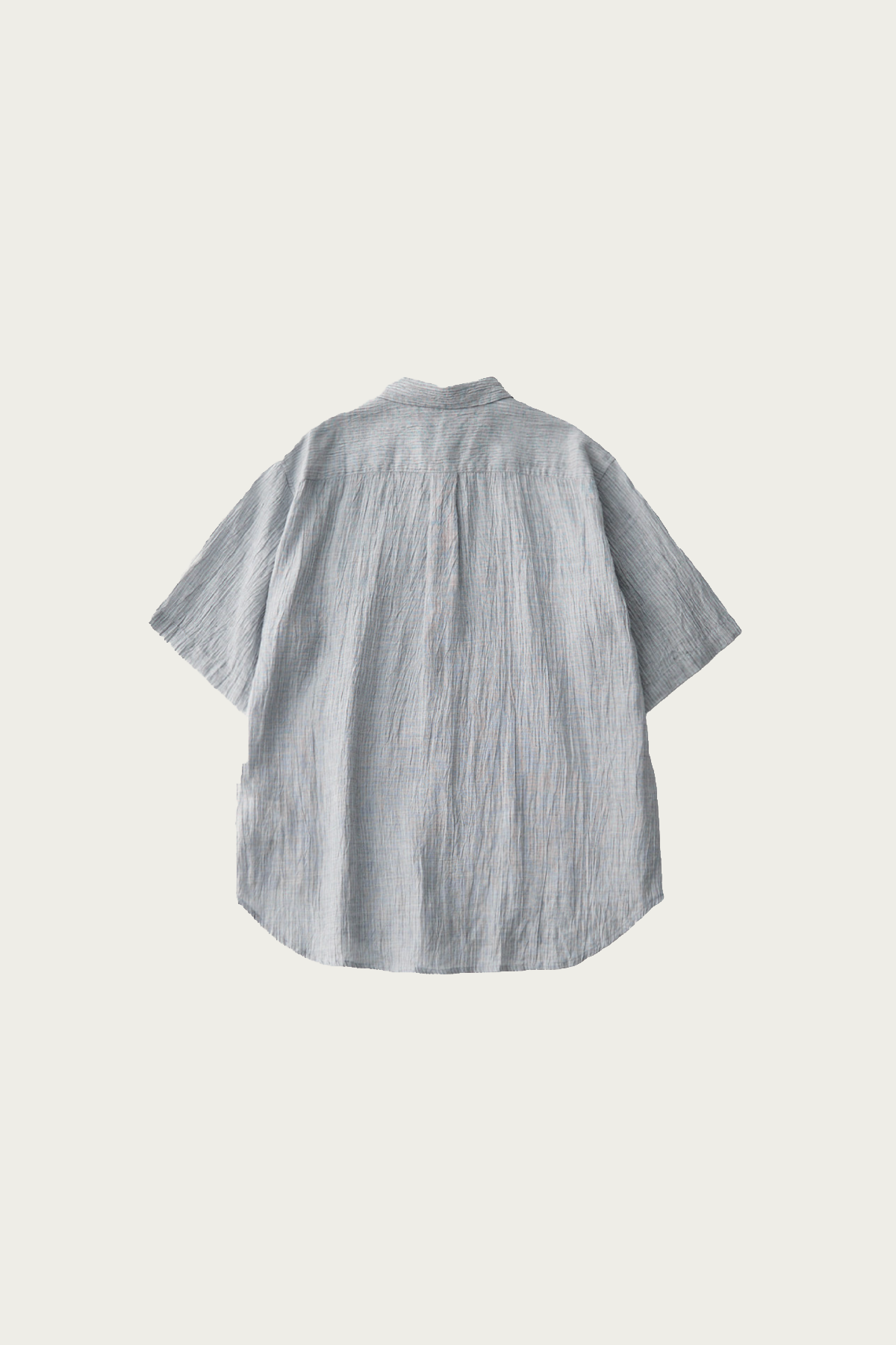 CONFECT - High Twist Yarn Ramie Short-Sleeve Regular Collar Shirt - Light Blue - Canoe Club