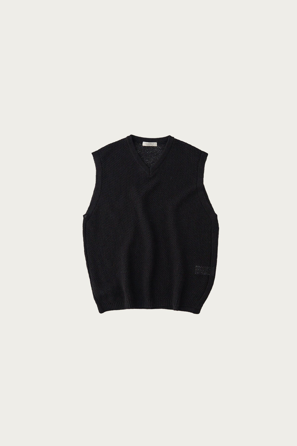 CONFECT - Linen Cotton Hemp Knit Vest - Black - Canoe Club