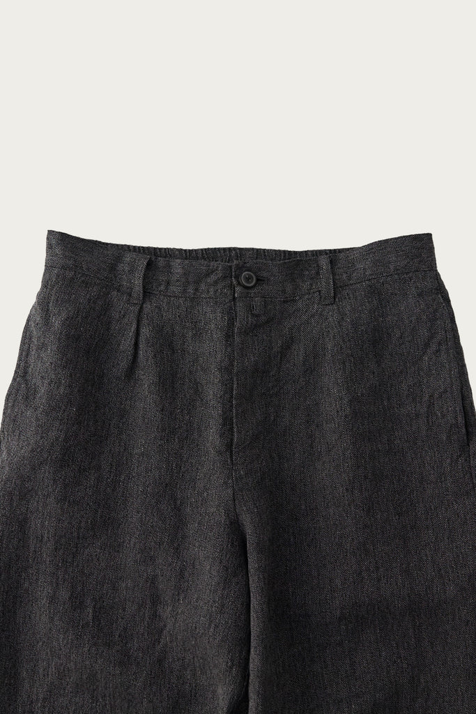 Confect Linen Melange Twill Easy Trousers | Black | Canoe Club