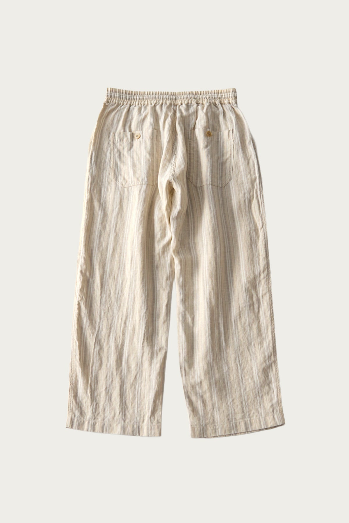 CONFECT - Linen Natural Stripe Easy-Fit Pants - Stripe - Canoe Club