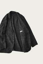 CONFECT - Wool Cotton Linen Melange Tweed Jacket - Black - Canoe Club