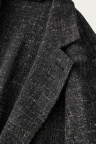CONFECT - Wool Cotton Linen Melange Tweed Jacket - Black - Canoe Club