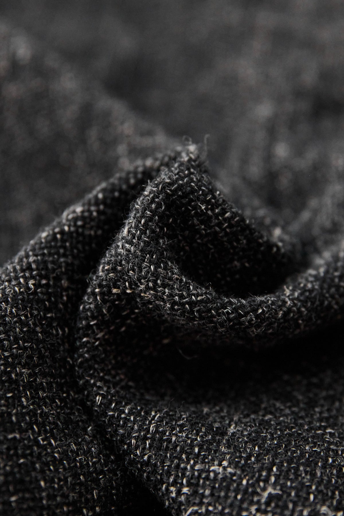 CONFECT - Wool Cotton Linen Melange Tweed Jacket - Black - Canoe Club