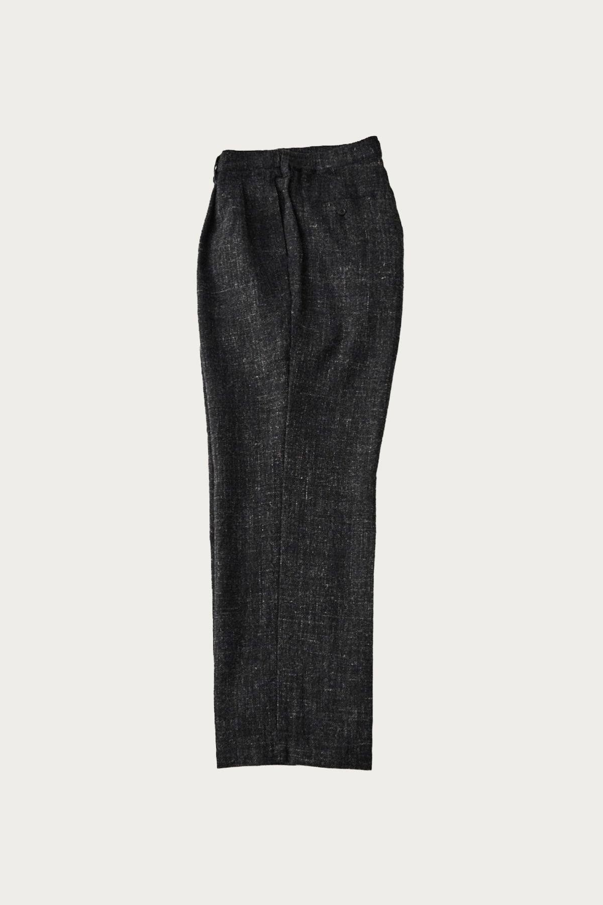 CONFECT Wool Cotton Linen Melange Tweed Trousers | Black | Canoe Club