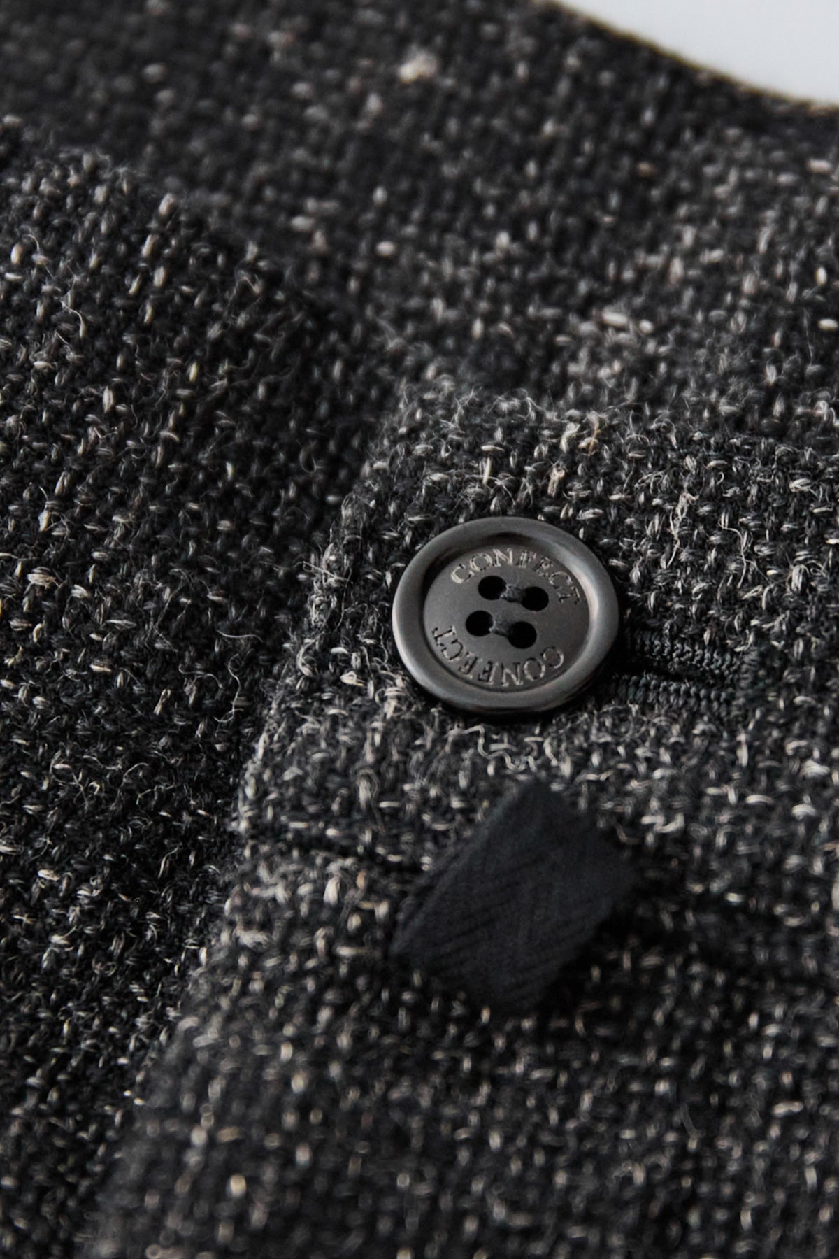 CONFECT - Wool Cotton Linen Melange Tweed Trousers - Black - Canoe Club