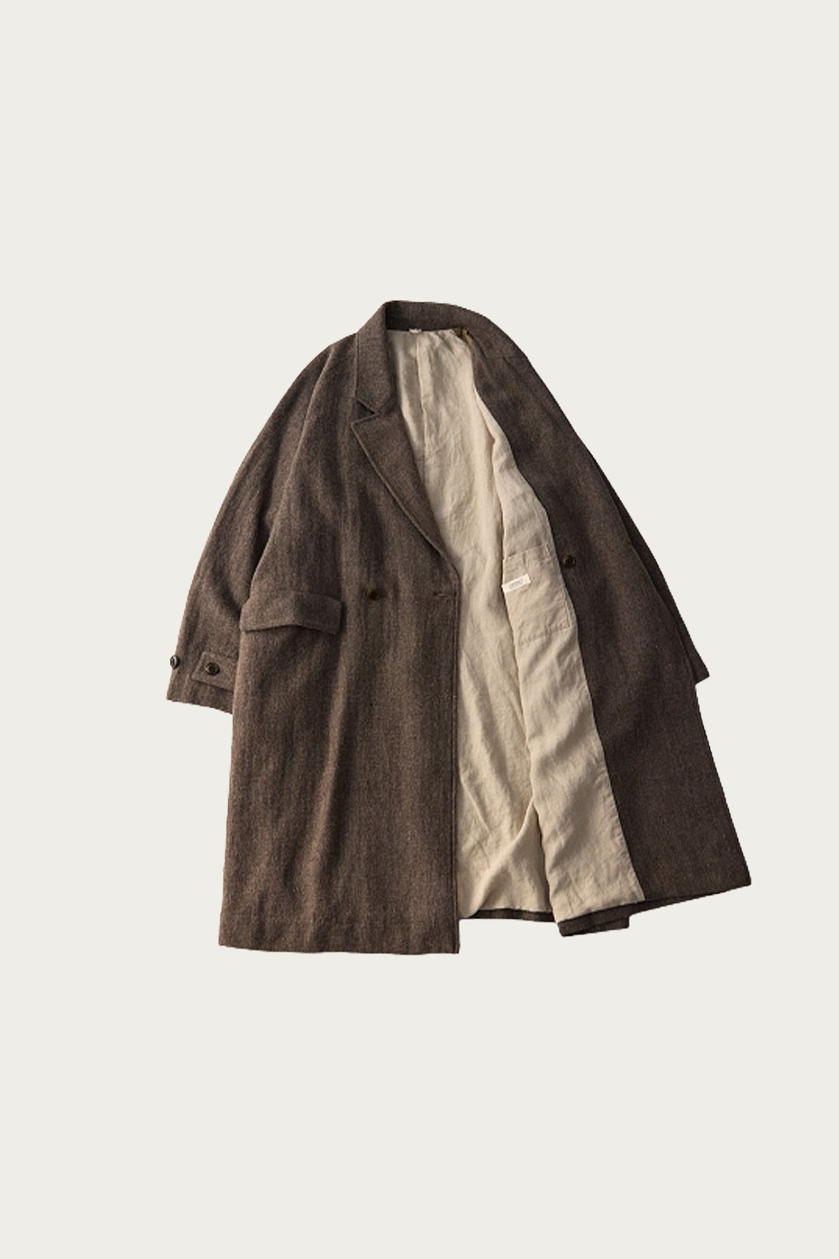CONFECT - Wool Linen Soft Tweed Raglan - Brown - Canoe Club