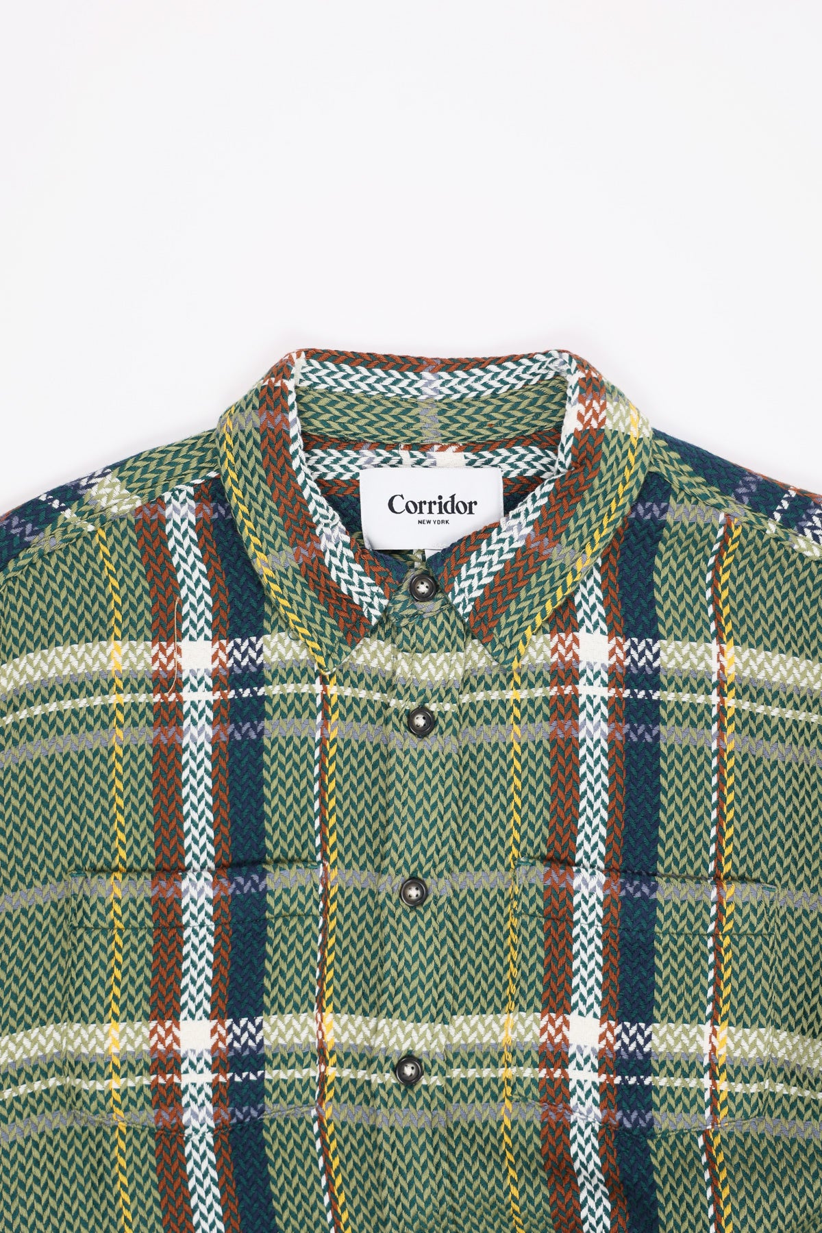 Corridor - Acid Plaid Cabin Longsleeve - Army - Canoe Club
