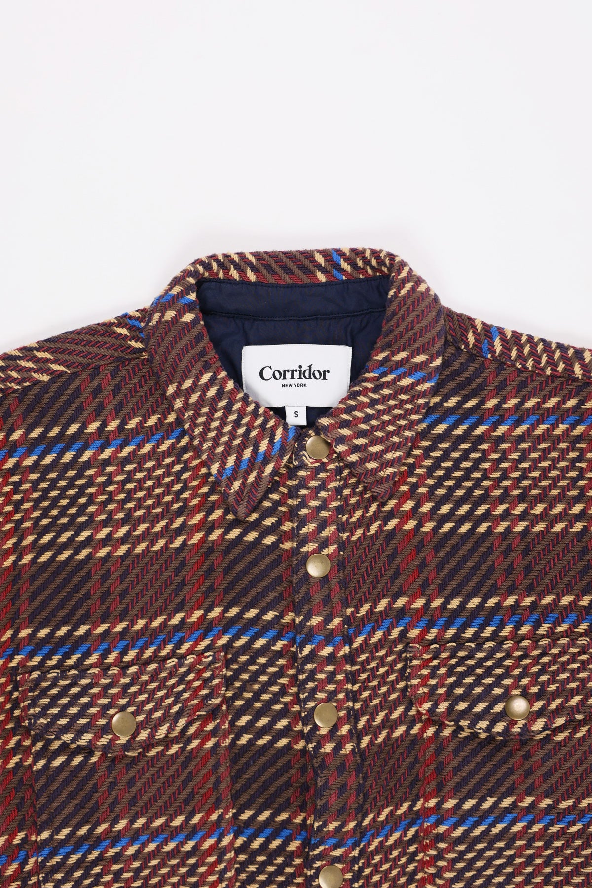 Corridor - Corded Plaid Shirt Jacket - Brown - Canoe Club