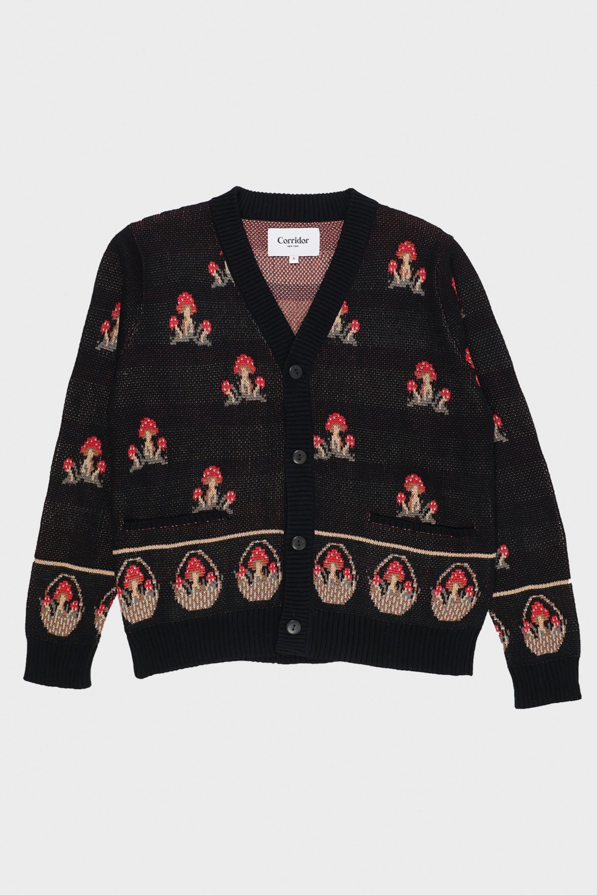 Corridor - Mushroom K12 Cardigan - Black - Canoe Club