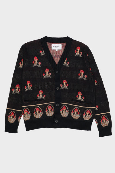Corridor Mushroom K12 Cardigan | Black | Canoe Club