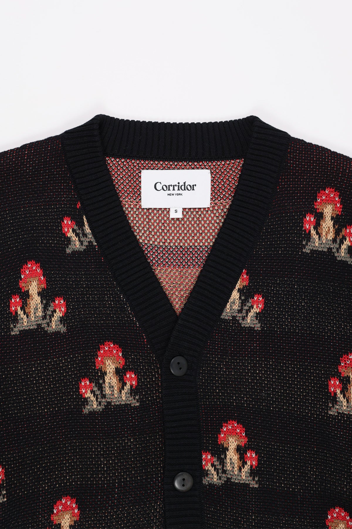 Corridor - Mushroom K12 Cardigan - Black - Canoe Club