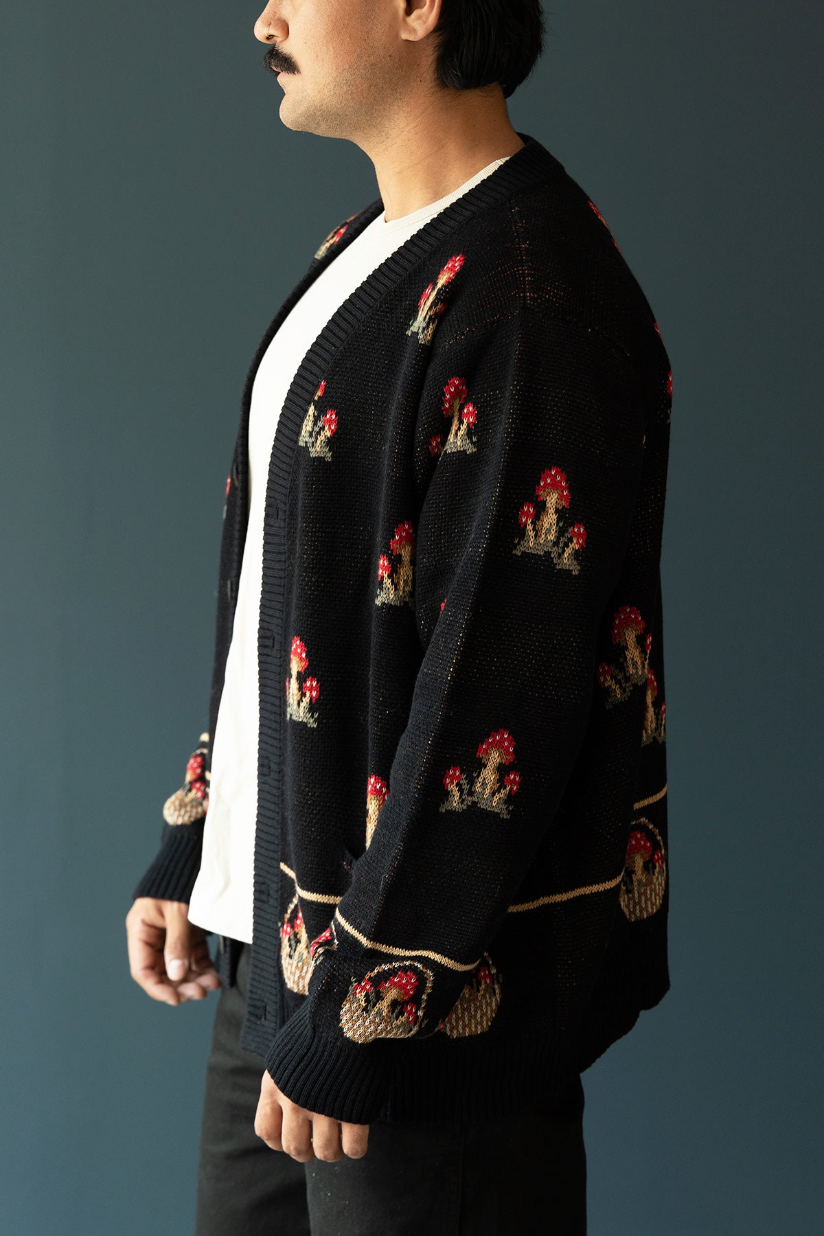 Corridor - Mushroom K12 Cardigan - Black - Canoe Club
