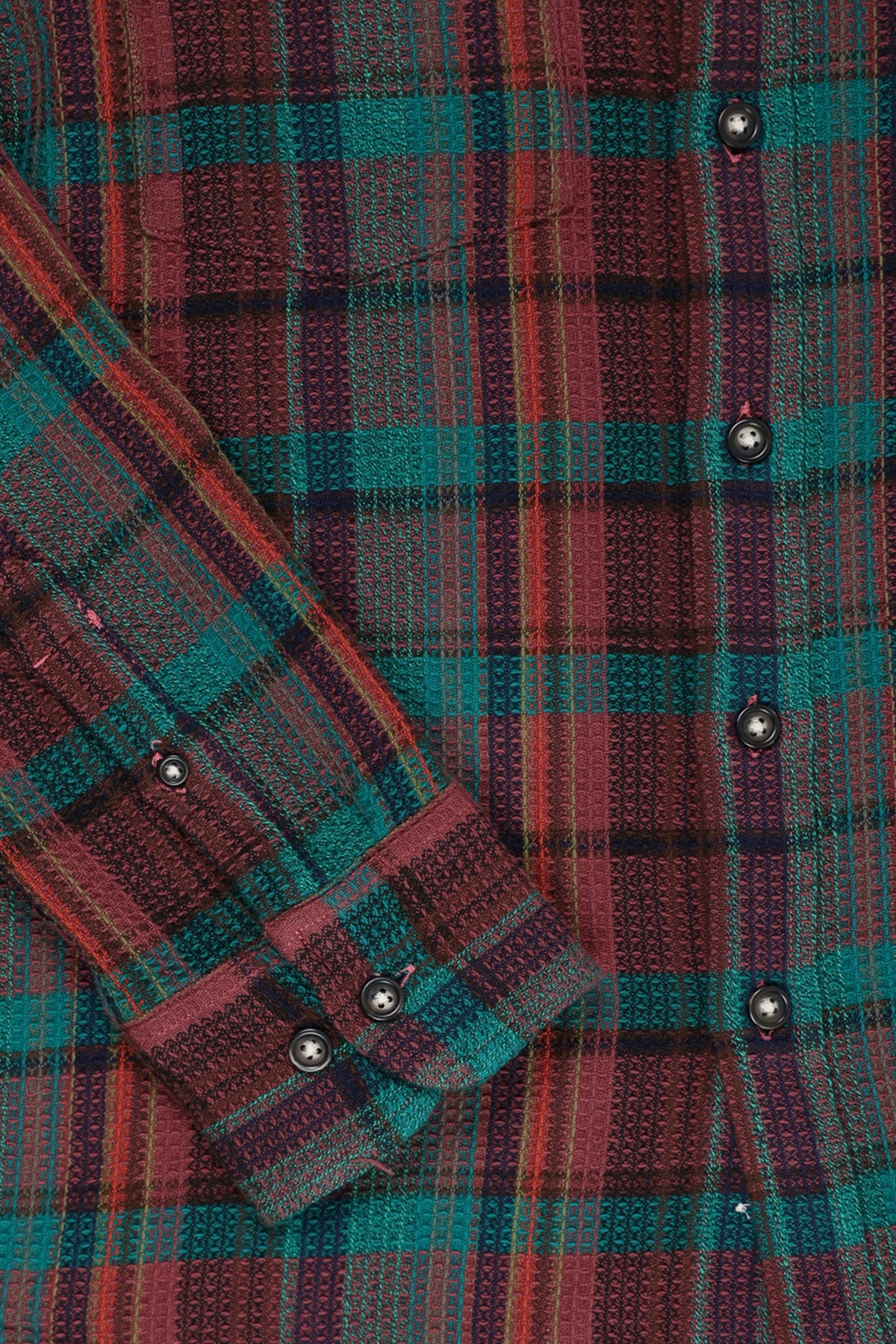 Corridor - Ruby Waffle Madras Longsleeve - Multi - Canoe Club