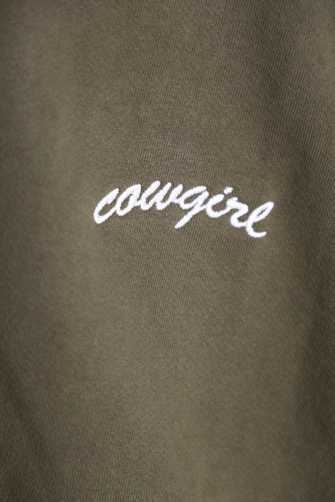 Cowgirl - Pocket Script Hoodie - Army Green - Canoe Club