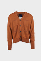 Document - Cotton Nylon V-Neck Cardigan - Camel - Canoe Club