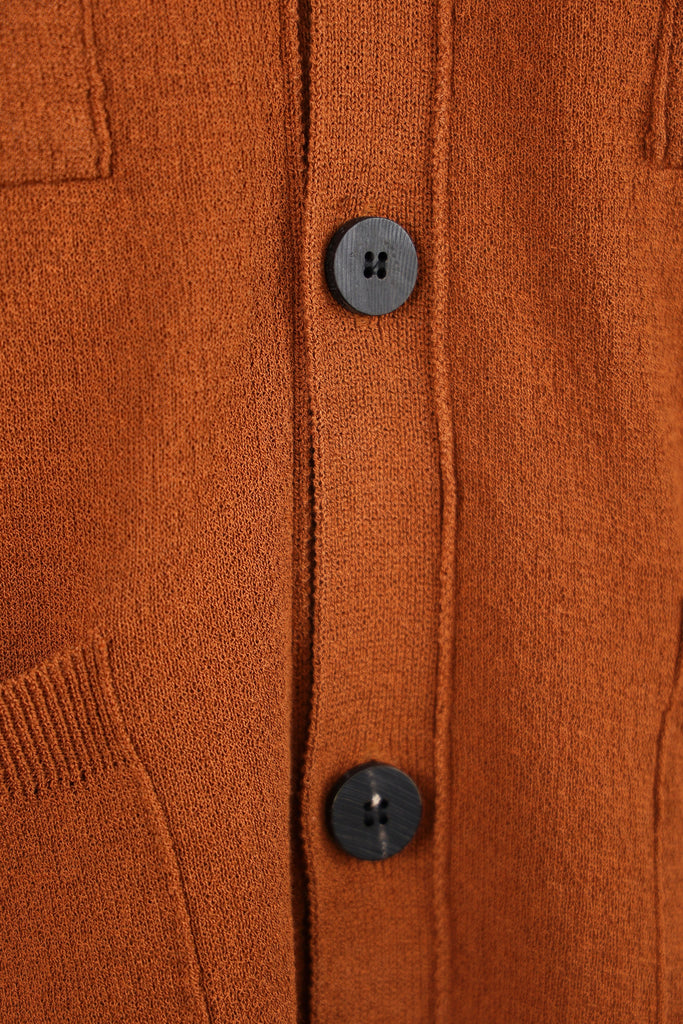 Document - Cotton Nylon V-Neck Cardigan - Camel - Canoe Club