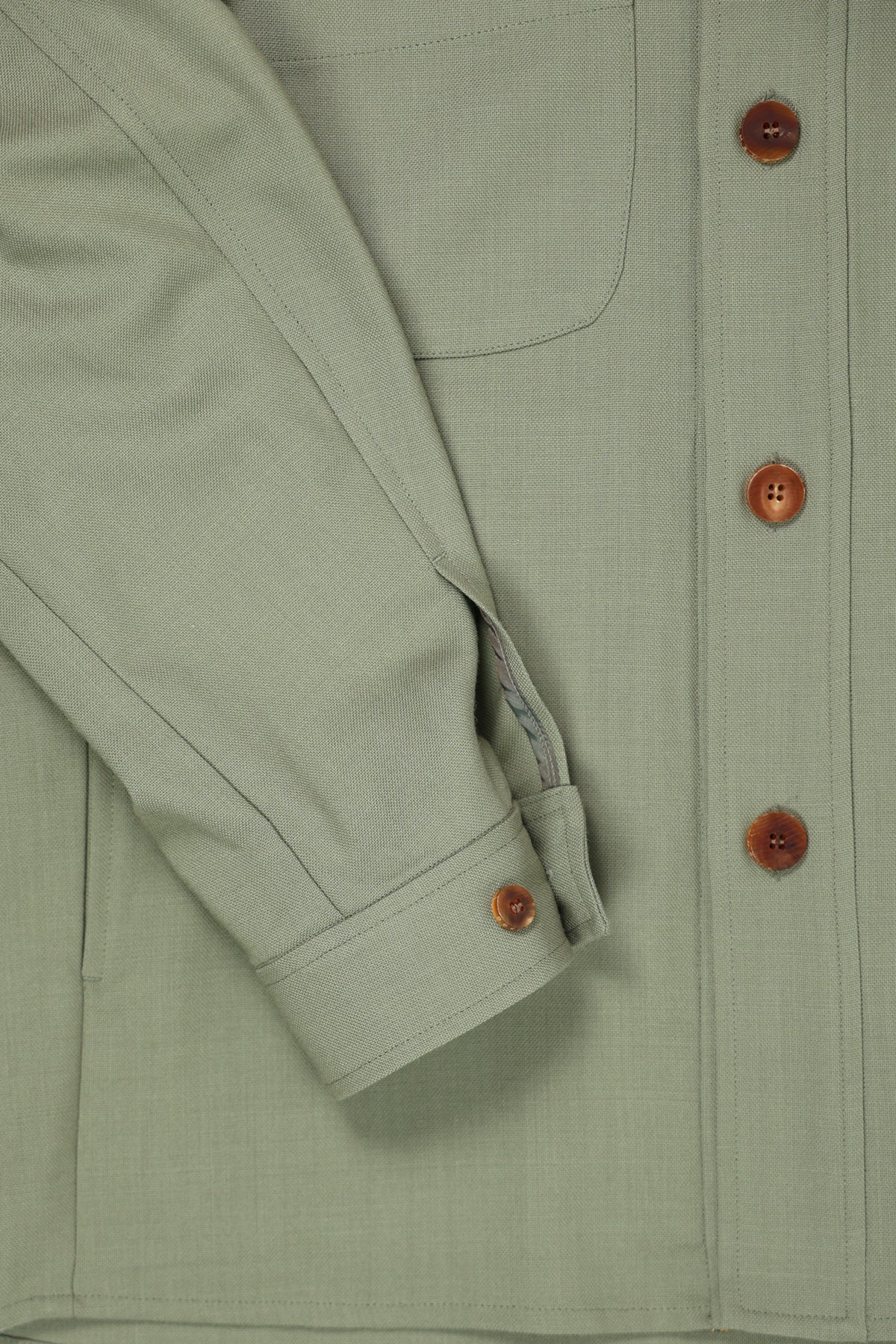 Document - Fox Brothers Wool Shirting Jacket - Khaki - Canoe Club