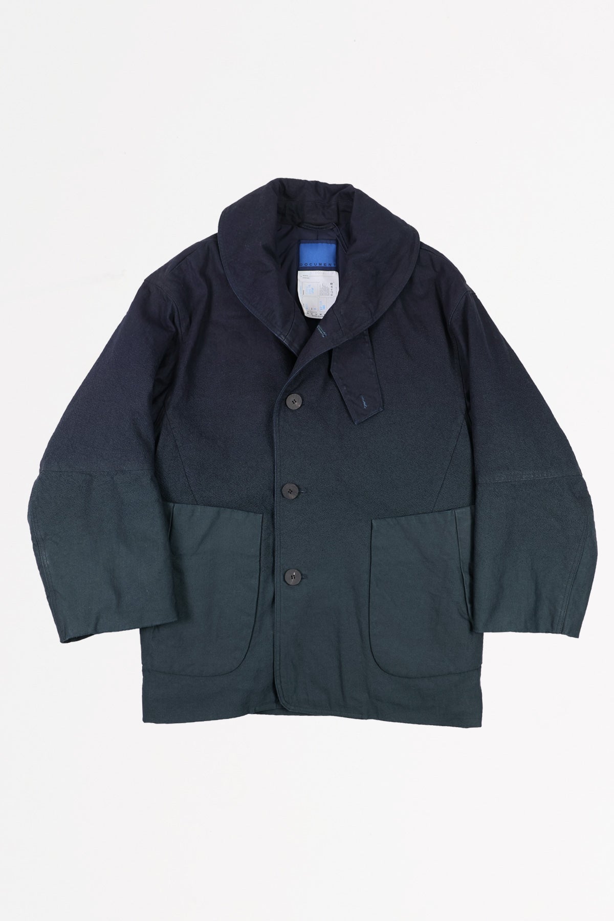Document - Gradation Denim Padded Pea Coat - Indigo - Canoe Club
