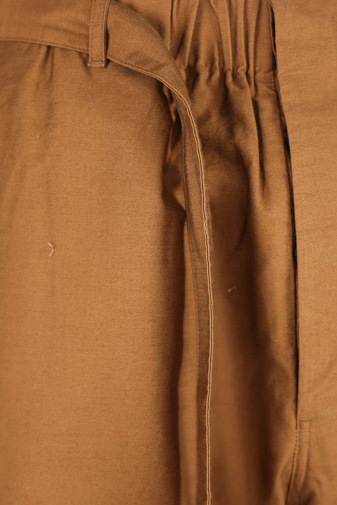 Document - Slab Moleskin Wide Tucked Trousers - Camel - Canoe Club