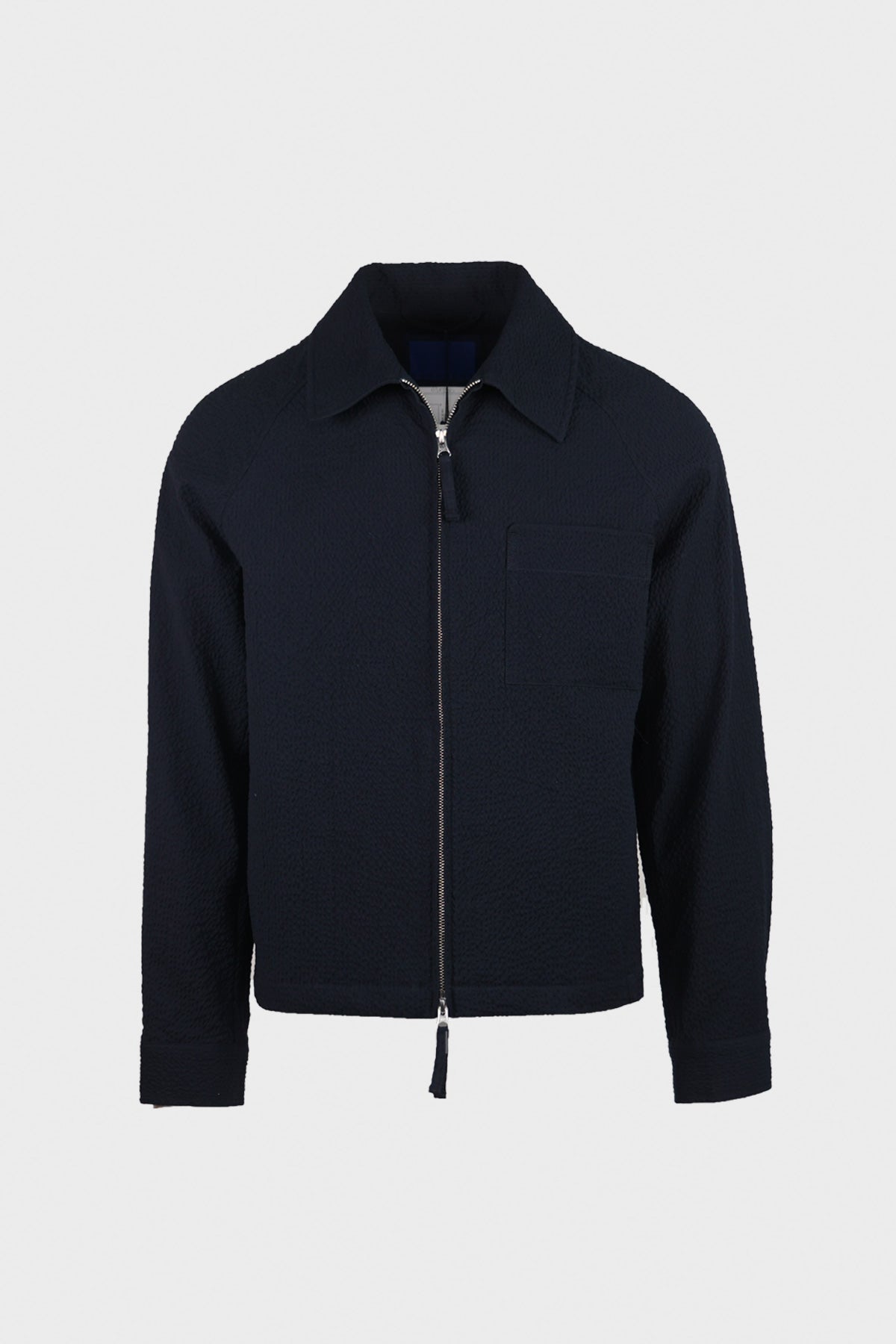 Document - Stretch Seersucker Zip Up Jacket - Dark Navy - Canoe Club